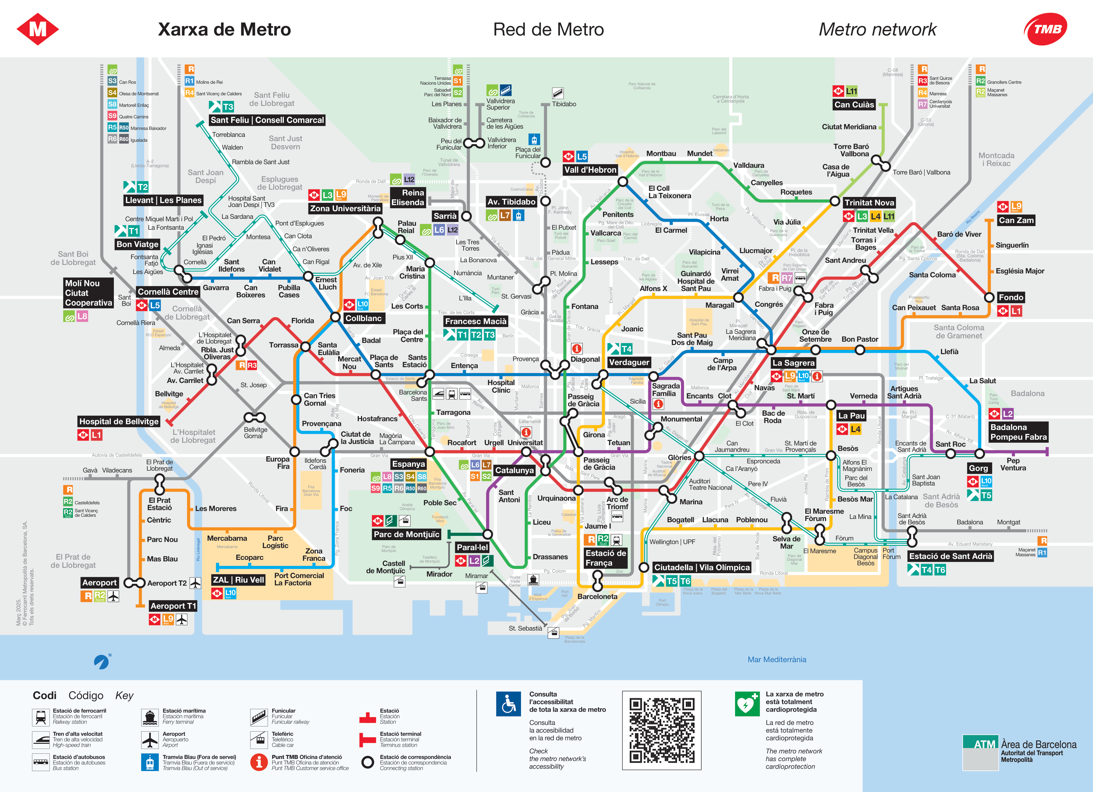 Barcelona Metro Map